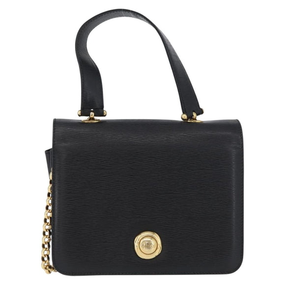 Chloe Chain Shoulder Bag Leather Black Gold Auth 172236