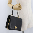 Chloe Chain Shoulder Bag Leather Black Gold Auth 172236-25