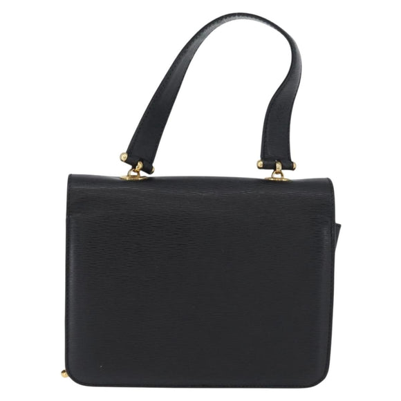 Chloe Chain Shoulder Bag Leather Black Gold Auth 172236