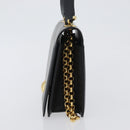 Chloe Chain Shoulder Bag Leather Black Gold Auth 172236-3