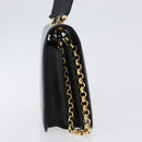 Chloe Chain Shoulder Bag Leather Black Gold Auth 172236-4