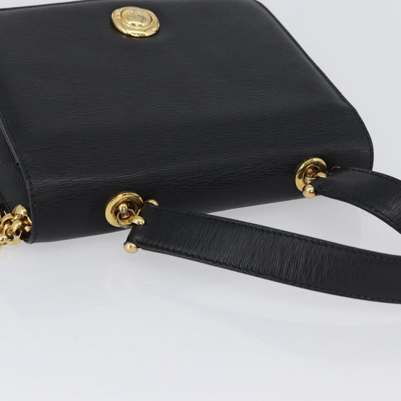 Chloe Chain Shoulder Bag Leather Black Gold Auth 172236
