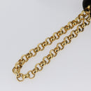 Chloe Chain Shoulder Bag Leather Black Gold Auth 172236-8