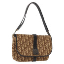 Christian Dior Trotter Canvas Schultertasche Braun Gold Auth 172238-1