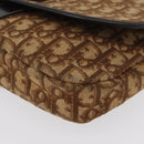 Christian Dior Trotter Canvas Schultertasche Braun Gold Auth 172238-11