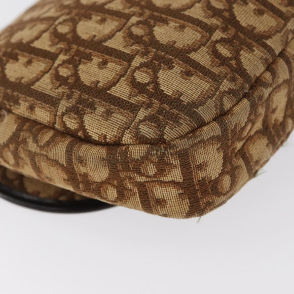 Christian Dior Trotter Canvas Schultertasche Braun Gold Auth 172238