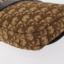 Christian Dior Trotter Canvas Schultertasche Braun Gold Auth 172238-13