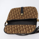 Christian Dior Trotter Canvas Schultertasche Braun Gold Auth 172238-16