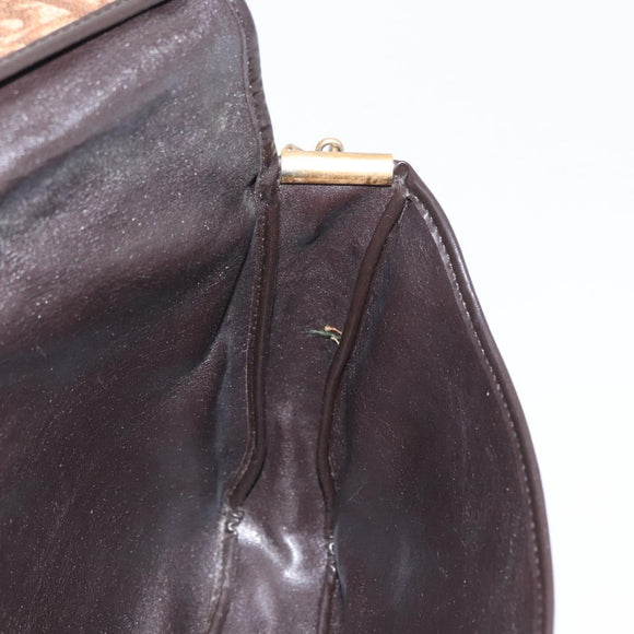 Christian Dior Trotter Canvas Schultertasche Braun Gold Auth 172238