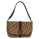 Christian Dior Trotter Canvas Schultertasche Braun Gold Auth 172238-2