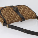 Christian Dior Trotter Canvas Schultertasche Braun Gold Auth 172238-6