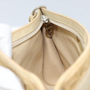 Christian Dior Trotter Canvas Schoudertas Beige Goud Auth 172239-18