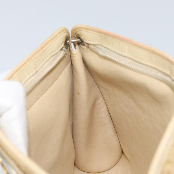 Christian Dior Trotter Canvas Schoudertas Beige Goud Auth 172239