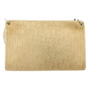 Christian Dior Trotter Canvas Schoudertas Beige Goud Auth 172239-3
