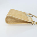 Christian Dior Trotter Canvas Schoudertas Beige Goud Auth 172239-4
