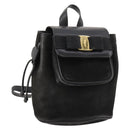Salvatore Ferragamo Vara Ribbon Backpack Leather Black Gold Auth 172240-1