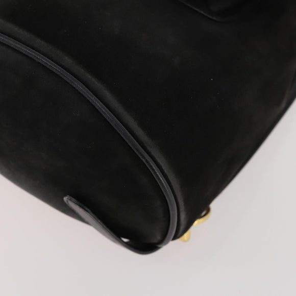 Salvatore Ferragamo Vara Ribbon Backpack Leather Black Gold Auth 172240
