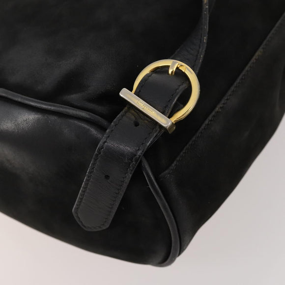 Salvatore Ferragamo Vara Ribbon Backpack Leather Black Gold Auth 172240
