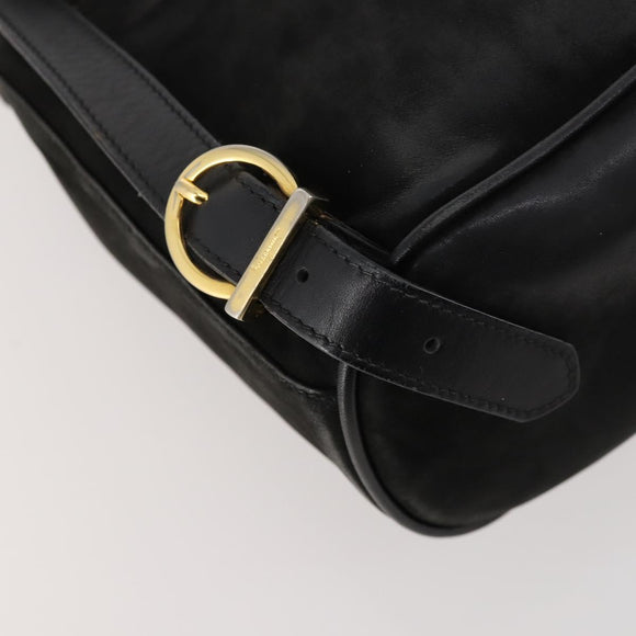 Salvatore Ferragamo Vara Ribbon Backpack Leather Black Gold Auth 172240