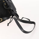 Salvatore Ferragamo Vara Ribbon Backpack Leather Black Gold Auth 172240-9