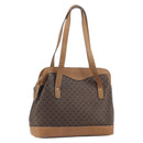 CELINE Macadam Canvas Hand Bag PVC Leather Brown Gold Auth 172241-1