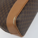 CELINE Macadam Canvas Hand Bag PVC Leather Brown Gold Auth 172241-16