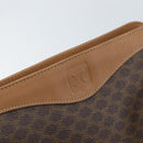 CELINE Macadam Canvas Hand Bag PVC Leather Brown Gold Auth 172241-17