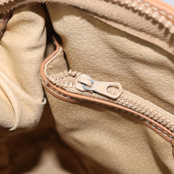 CELINE Macadam Canvas Hand Bag PVC Leather Brown Gold Auth 172241