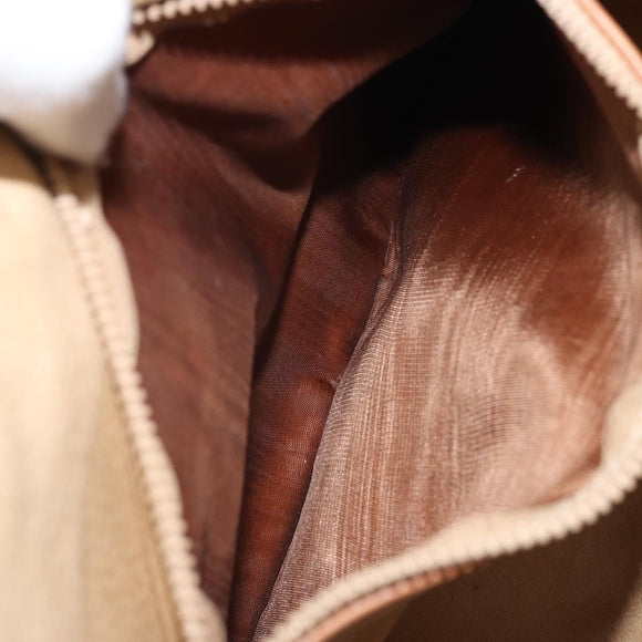 CELINE Macadam Canvas Hand Bag PVC Leather Brown Gold Auth 172241