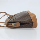 CELINE Macadam Canvas Hand Bag PVC Leather Brown Gold Auth 172241-4