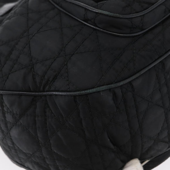 Christian Dior Hand Bag Nylon Black Silver Auth 172242
