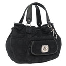 Christian Dior Hand Bag Nylon Black Silver Auth 172242-1