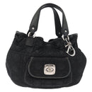 Christian Dior Hand Bag Nylon Black Silver Auth 172242-13