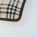BURBERRY Nova Check Shoulder Bag Canvas Beige Silver Auth 172244-9