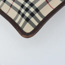 BURBERRY Nova Check Shoulder Bag Canvas Beige Silver Auth 172244-14