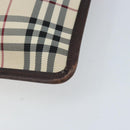 BURBERRY Nova Check Shoulder Bag Canvas Beige Silver Auth 172244-15