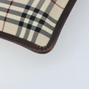 BURBERRY Nova Check Shoulder Bag Canvas Beige Silver Auth 172244-16