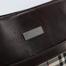 BURBERRY Nova Check Shoulder Bag Canvas Beige Silver Auth 172244-10