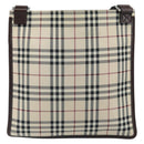 BURBERRY Nova Check Shoulder Bag Canvas Beige Silver Auth 172244-2