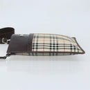 BURBERRY Nova Check Shoulder Bag Canvas Beige Silver Auth 172244-4
