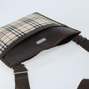 BURBERRY Nova Check Shoulder Bag Canvas Beige Silver Auth 172244-6