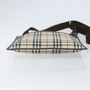 BURBERRY Nova Check Shoulder Bag Canvas Beige Silver Auth 172244-5