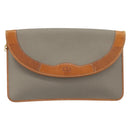 Christian Dior Chain Shoulder Bag Coated Canvas Gray Gold Auth 172247-2