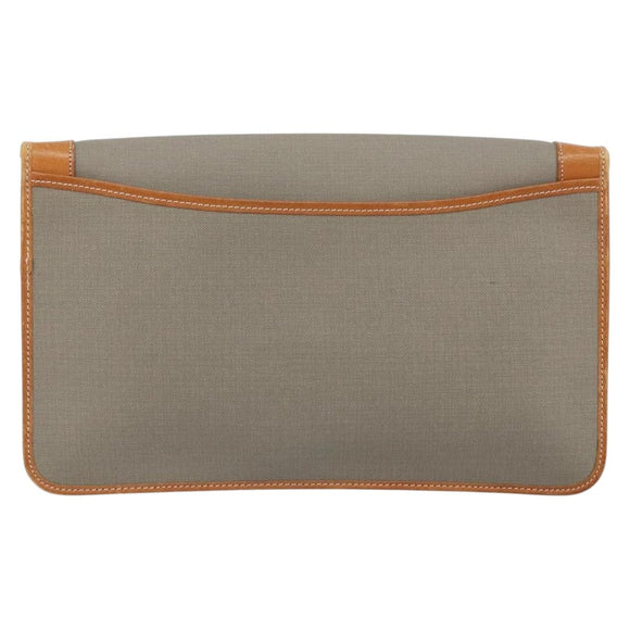 Christian Dior Chain Shoulder Bag Coated Canvas Gray Gold Auth 172247