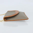 Christian Dior Chain Shoulder Bag Coated Canvas Gray Gold Auth 172247-5