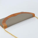 Christian Dior Chain Shoulder Bag Coated Canvas Gray Gold Auth 172247-6