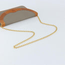 Christian Dior Chain Shoulder Bag Coated Canvas Gray Gold Auth 172247-7