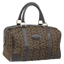 CELINE C Sulky Hand Bag Canvas Brown Gold Auth 172249-1