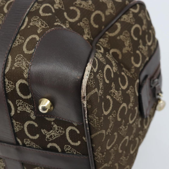CELINE C Sulky Hand Bag Canvas Brown Gold Auth 172249