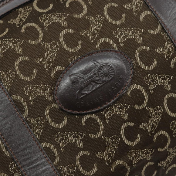 CELINE C Sulky Hand Bag Canvas Brown Gold Auth 172249